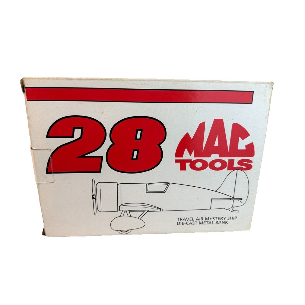 Mac Tools Travel Air Mystery Ship #28 Die Cast Plane Bank 1993 Havoline Texaco